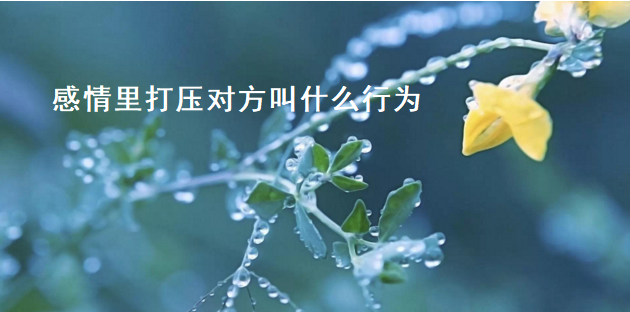 感情里打压对方叫什么行为 如何对待打压你的人52023
