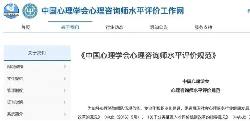 中国心理学会心理咨询师水平评价
